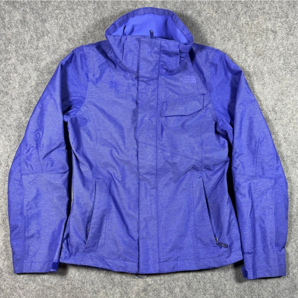 The North Face HyVent Jacket Womens S Purple Ski Rain Coat Hooded Waterproof